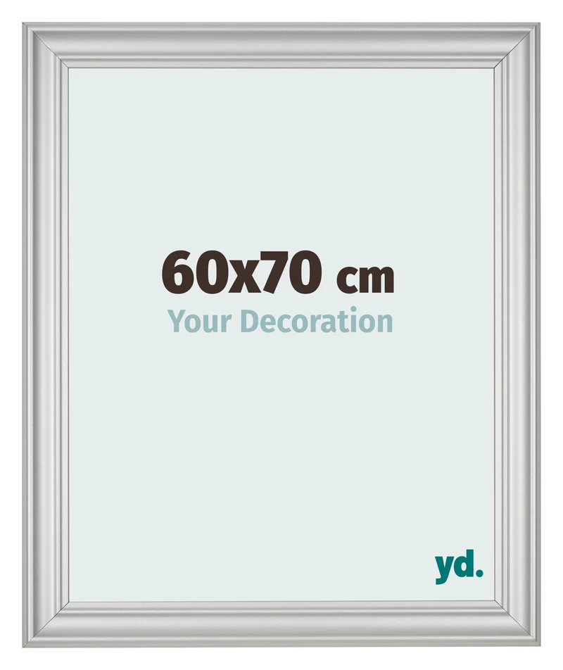 Bilderrahmen 60x70 cm - Silber Matt - MDF - Lazio