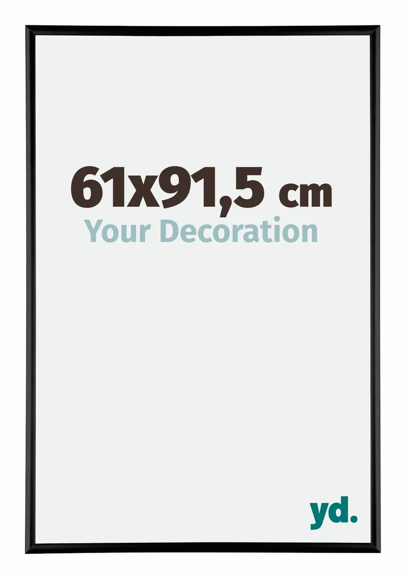 Bilderrahmen 61x91,5 cm - Schwarz Hochglanz - Aluminium - Kent