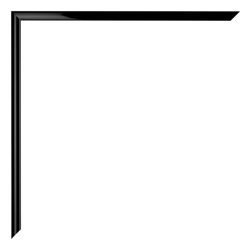 Bilderrahmen 61x91,5 cm - Schwarz Hochglanz - Aluminium - Kent