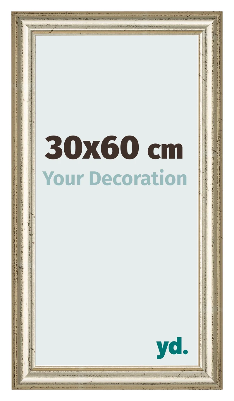 Bilderrahmen 30x60 cm - Metallglanz - MDF - Lazio