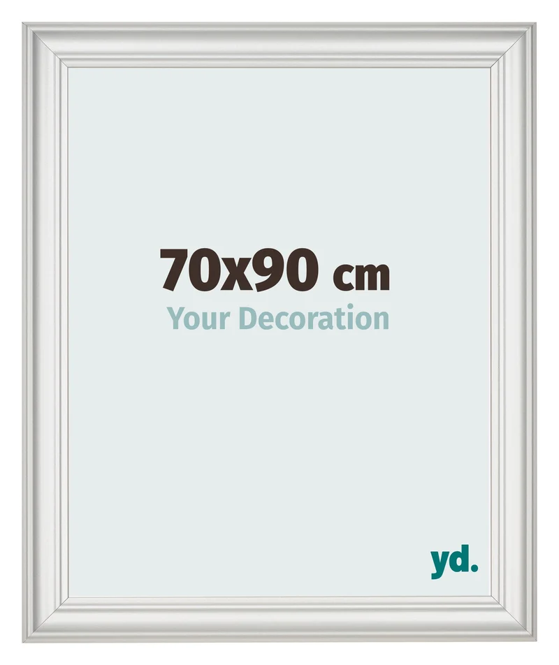 Bilderrahmen 70x90 cm - Weiß Gemasert - MDF - Lazio