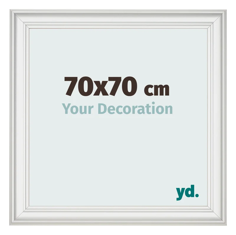 Bilderrahmen 70x70 cm - Weiß Gemasert - MDF - Lazio