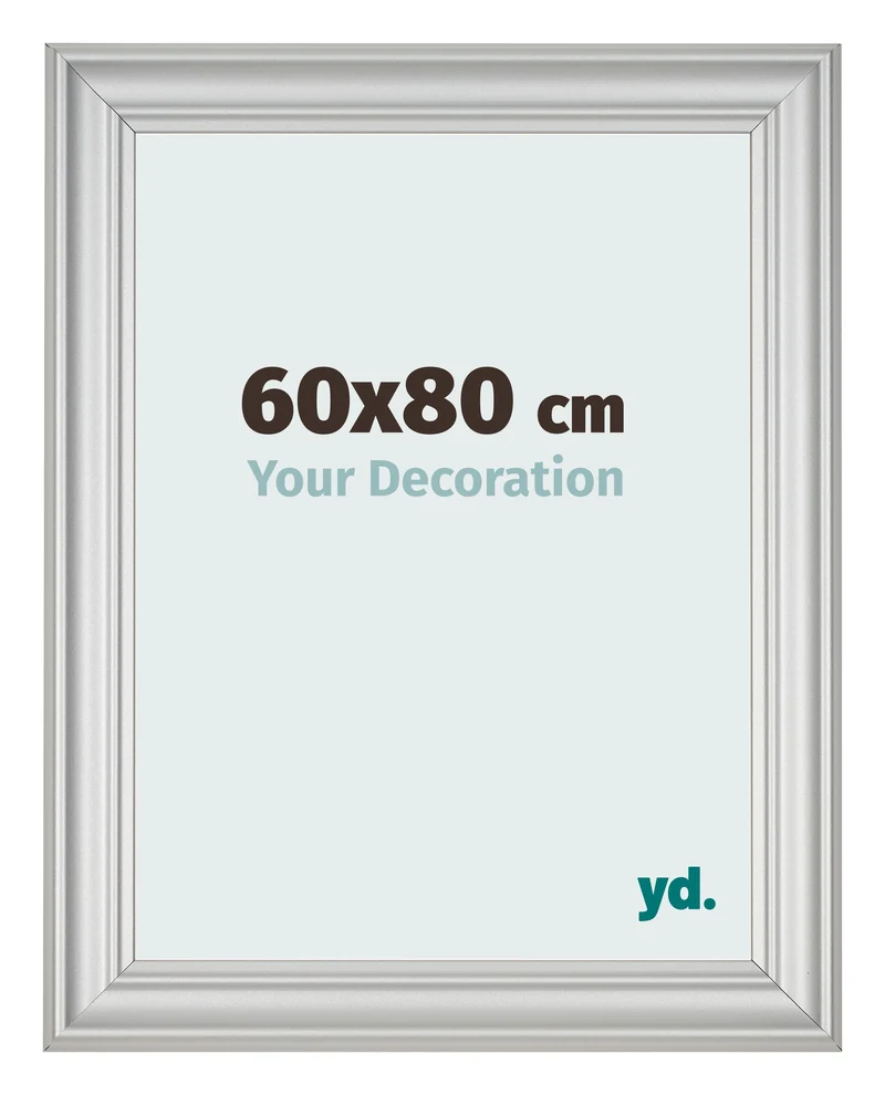 Bilderrahmen 60x80 cm - Silber Matt - MDF - Lazio