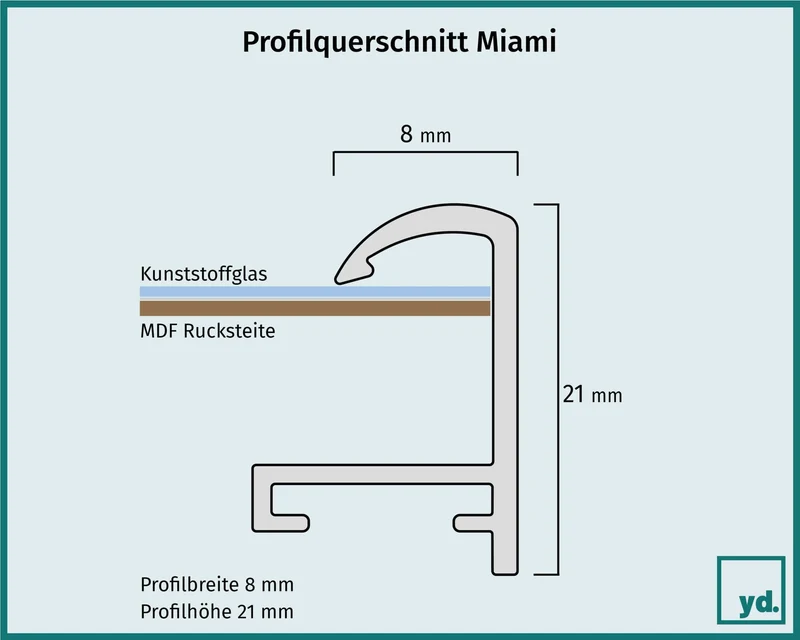 Bilderrahmen 56x71 cm - Silber Matt - Aluminium - Miami
