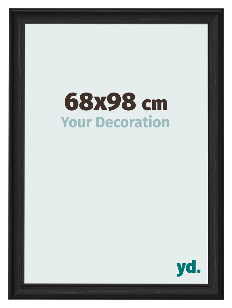 Bilderrahmen 68x98 cm - Schwarz Gemasert - MDF - Lazio