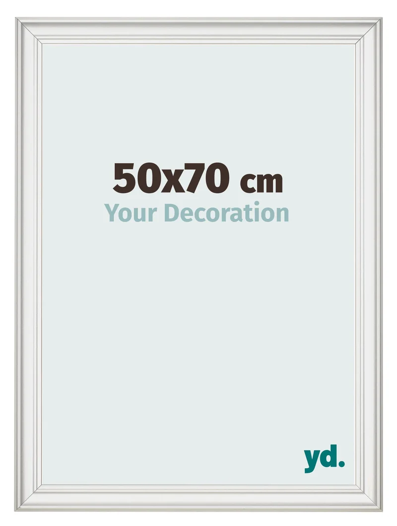 Bilderrahmen 50x70 cm - Weiß Gemasert - MDF - Lazio