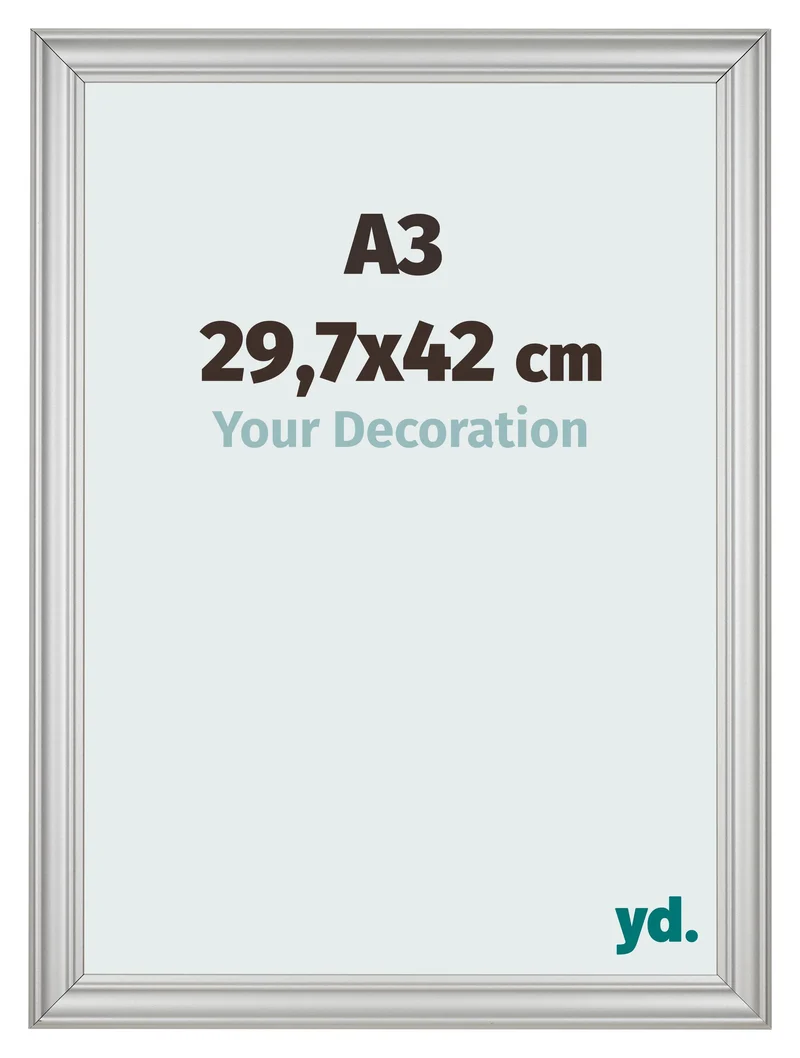 Bilderrahmen A3 - 29,7x42 cm - Silber Matt - MDF - Lazio