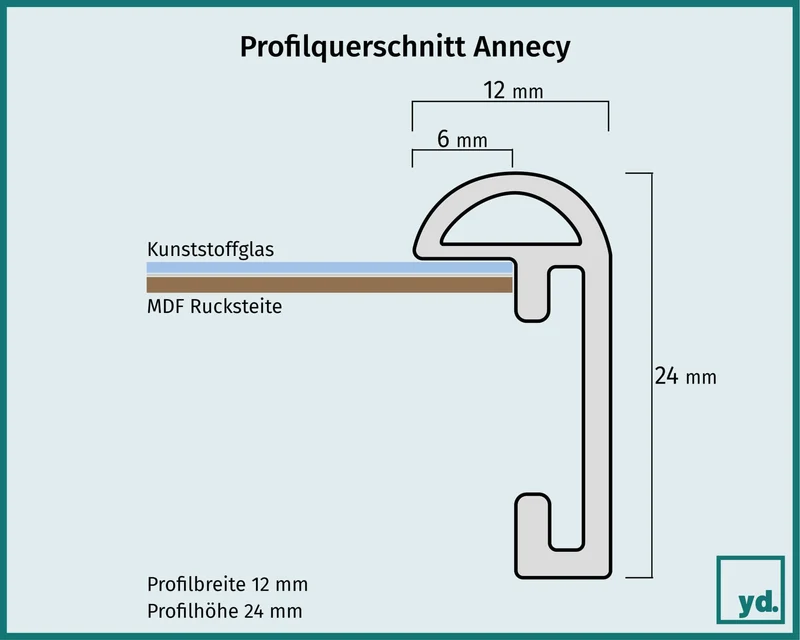 Bilderrahmen 42x60 cm - Braun - Kunststoff - Annecy