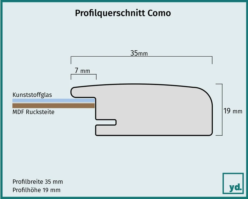 Bilderrahmen A3 - 29,7x42 cm - Eisen Gewischt - MDF - Como
