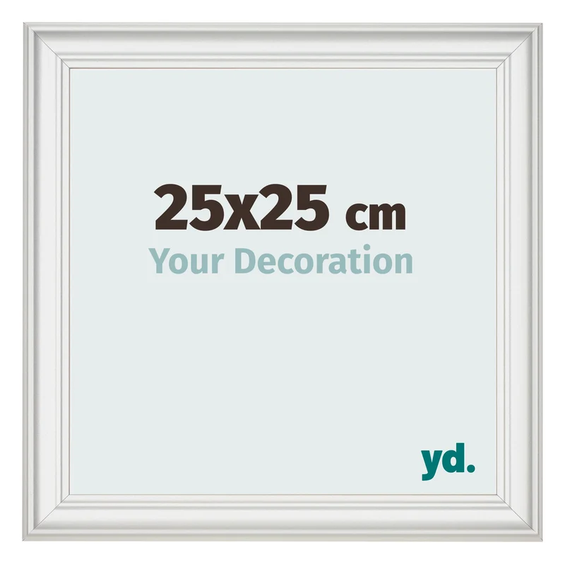 Bilderrahmen 25x25 cm - Weiß Gemasert - MDF - Lazio