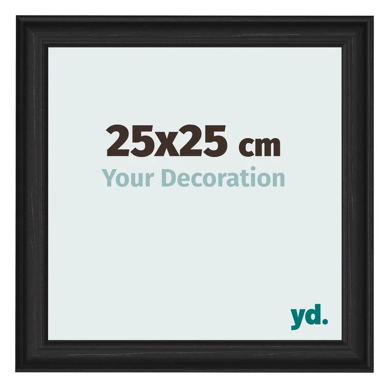 Bilderrahmen 25x25 cm - Schwarz Gemasert - MDF - Lazio