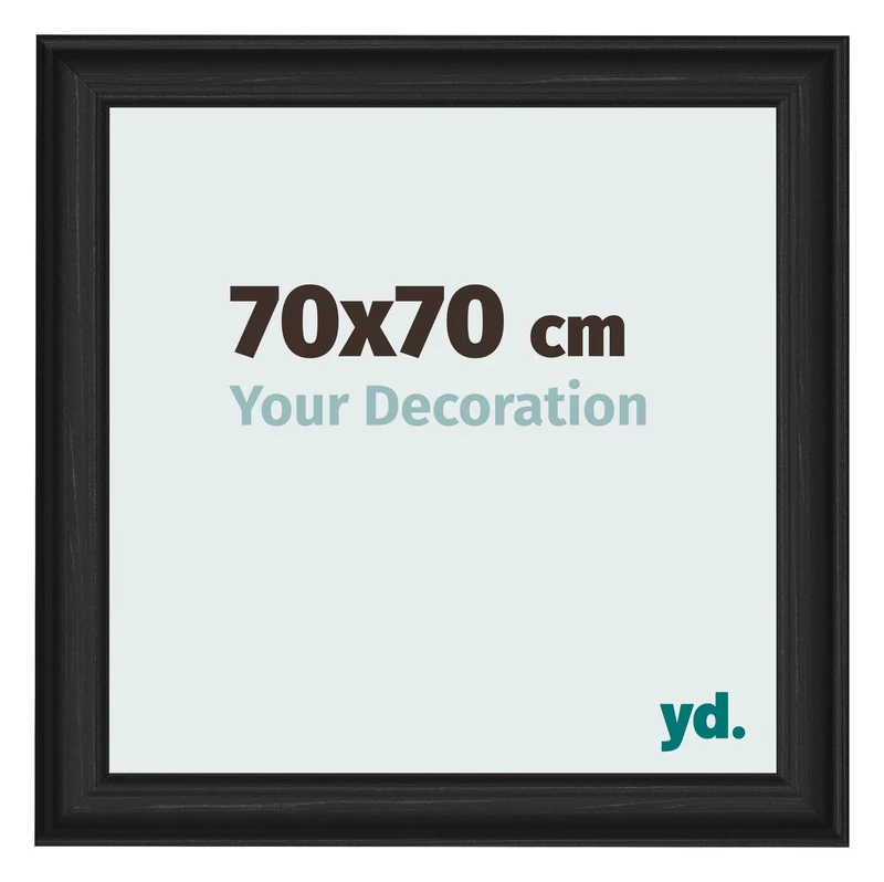 Bilderrahmen 70x70 cm - Schwarz Gemasert - MDF - Lazio