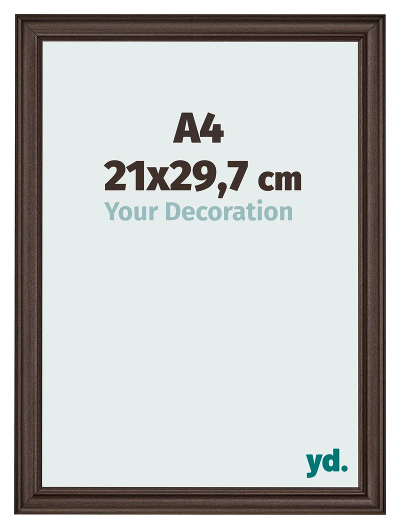 Bilderrahmen A4 - 21x29,7 cm - Eiche Dunkel - MDF - Lazio