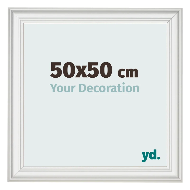 Bilderrahmen 50x50 cm - Weiß Gemasert - MDF - Lazio
