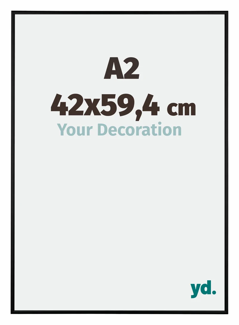 Bilderrahmen A2 - 42x59,4 cm - DIN A2 Schwarz Matt - Aluminium - Kent