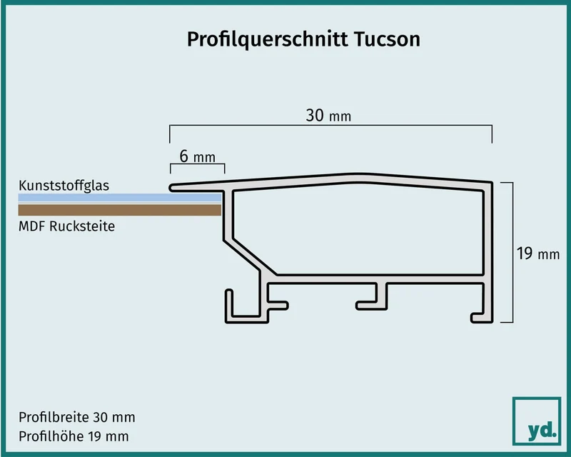 Bilderrahmen 67x98cm Schwarz Gebürstet Aluminium Tucson