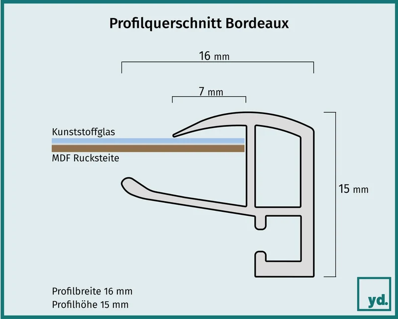 Bilderrahmen 33x48 cm - Silber - Kunststoff - Bordeaux