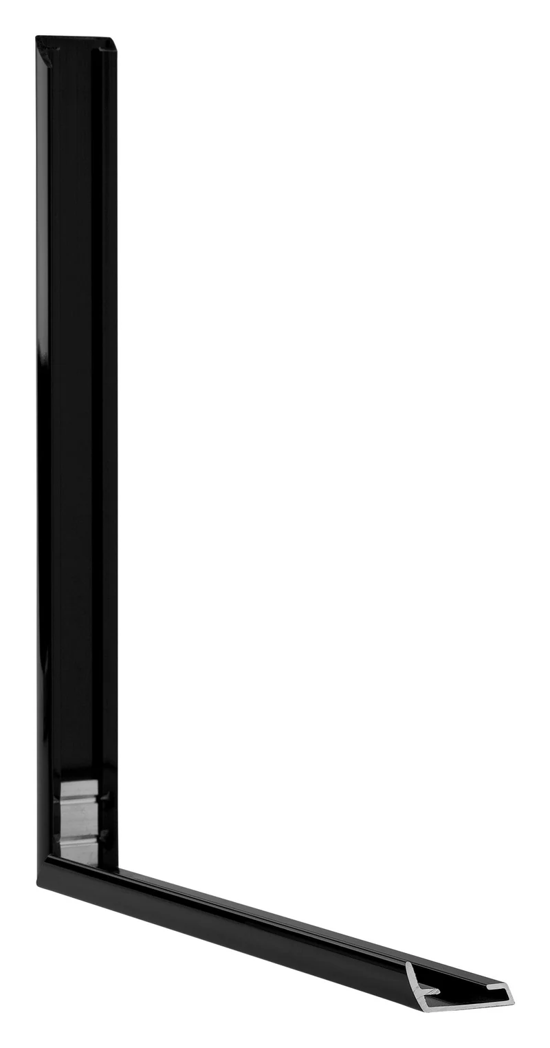 Bilderrahmen 50x65 cm - Schwarz Hochglanz - Aluminium - Kent