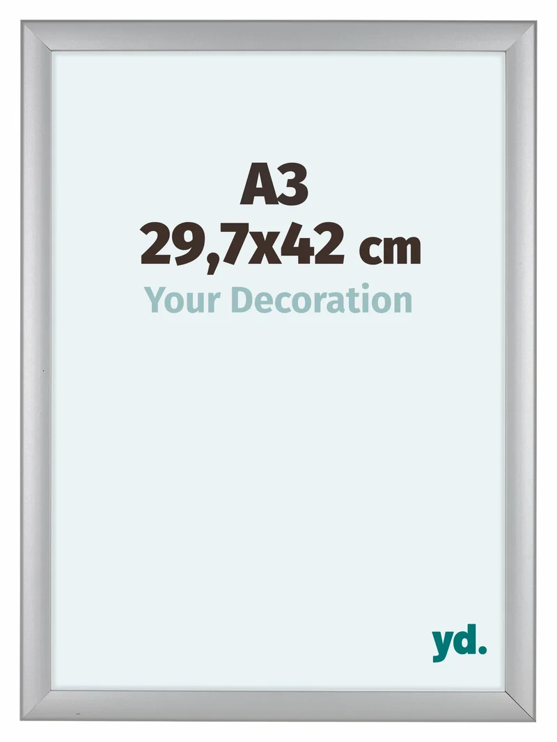 Bilderrahmen A3 - 29,7x42 cm - Silber Matt - MDF - Como