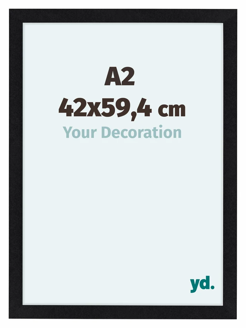 Bilderrahmen A2 - 42x59,4 cm - Schwarz Matt - MDF - Como