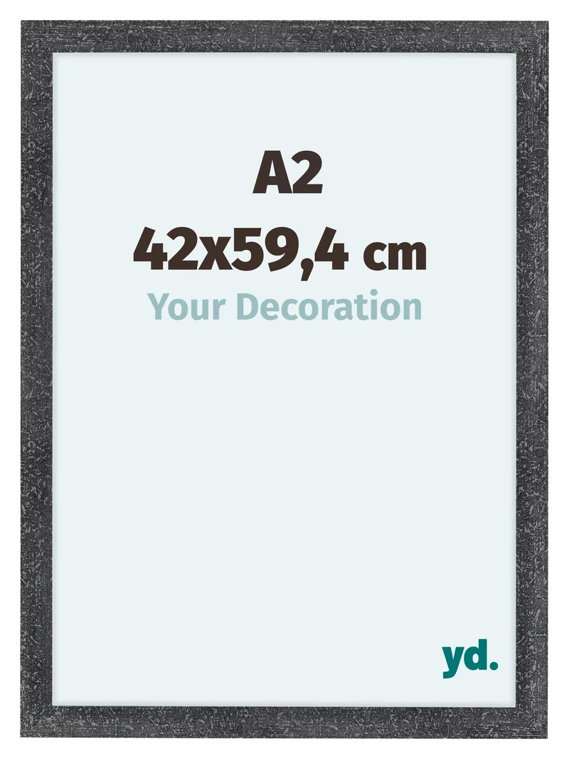 Bilderrahmen A2 - 42x59,4 cm - Grau Gewischt - MDF - Como