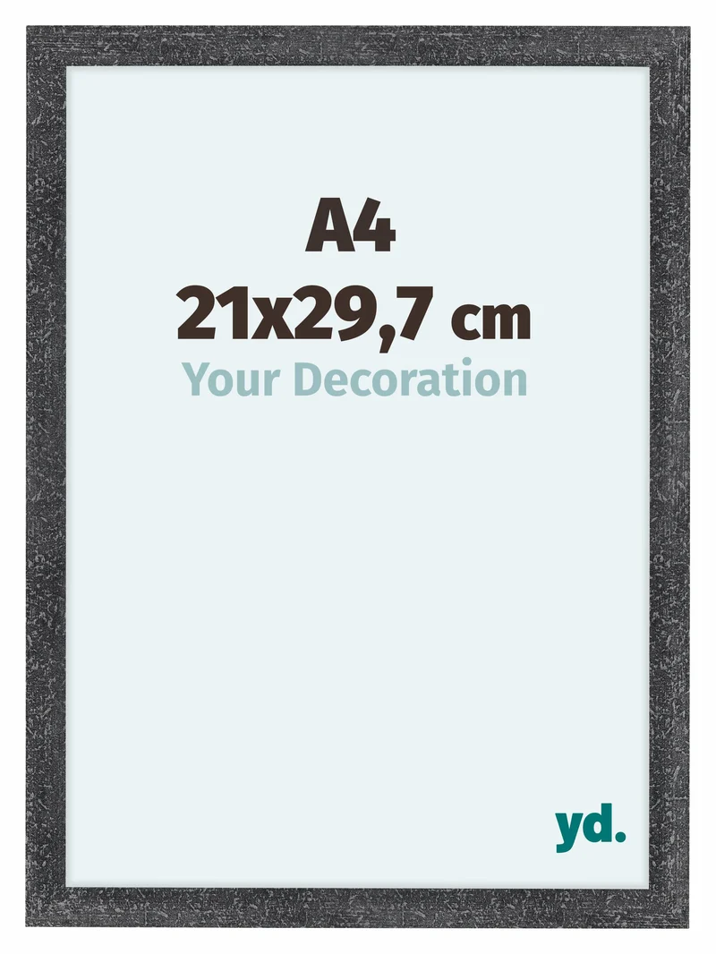 Bilderrahmen A4 - 21x29,7 cm - Grau Gewischt - MDF - Como