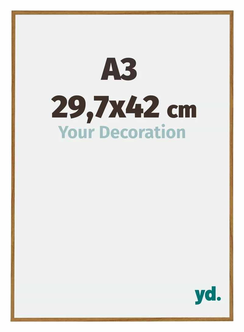 Bilderrahmen A3 - 29,7x42 cm - DIN A3 Buche Hell - Kunststoff - Evry