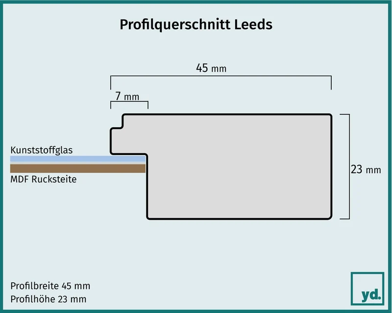 Bilderrahmen 61x91,5 cm - Champagner Gebürstet - Holz - Leeds