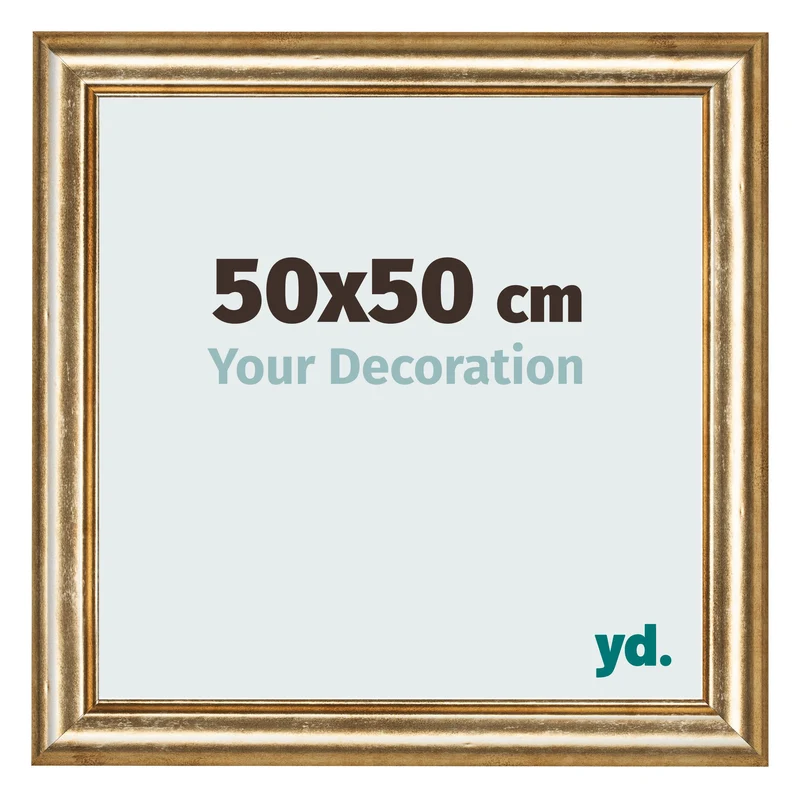 Bilderrahmen 50x50 cm - Gold Antik - MDF - Lazio