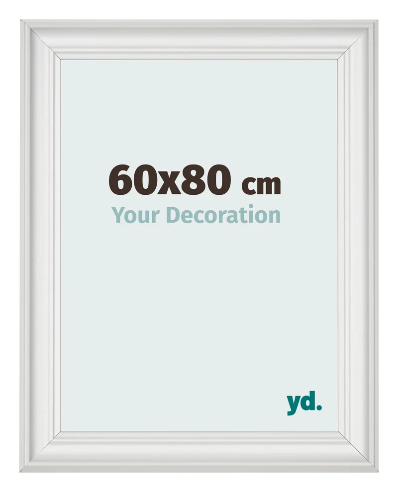 Bilderrahmen 60x80 cm - Weiß Gemasert - MDF - Lazio