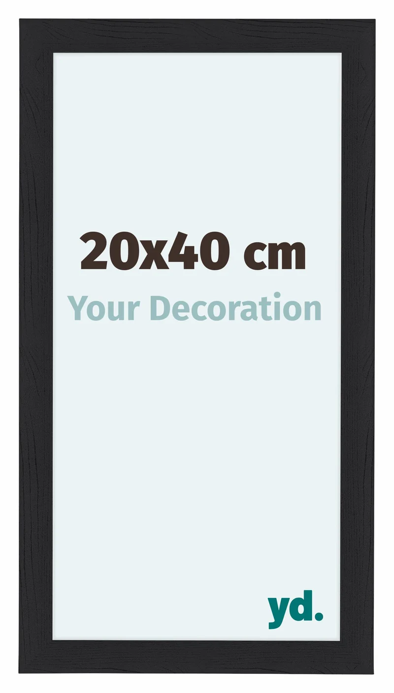 Bilderrahmen 20x40 cm - Schwarz Gemasert - MDF - Como