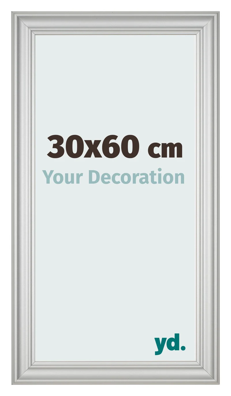 Bilderrahmen 30x60 cm - Silber Matt - MDF - Lazio