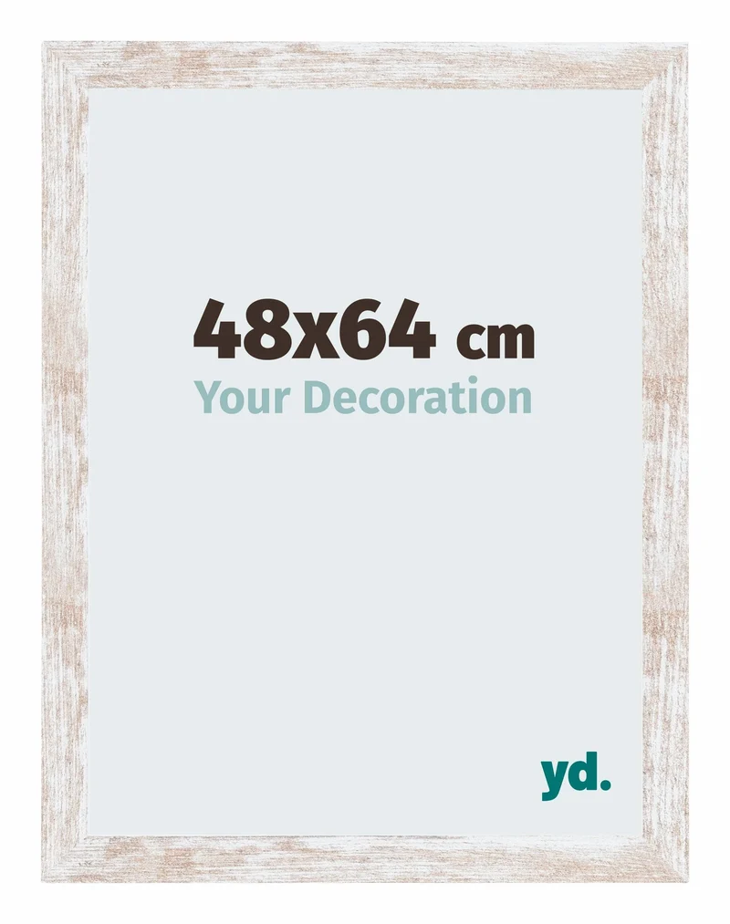 Bilderrahmen 48x64 cm - White Wash - MDF - Catania