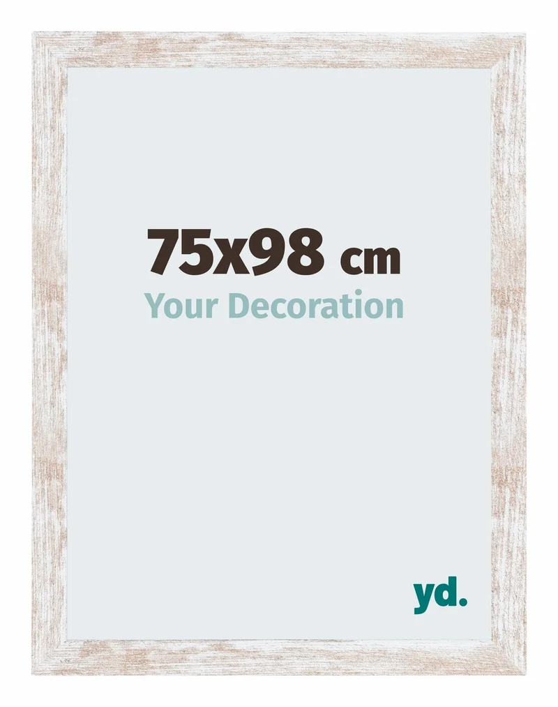 Bilderrahmen 75x98 cm - White Wash - MDF - Catania
