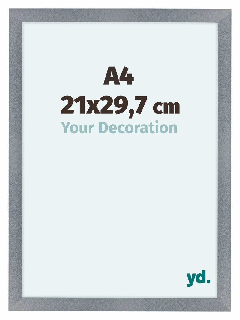 Bilderrahmen A4 - 21x29,7 cm - Aluminium - Gebürstet - MDF - Como