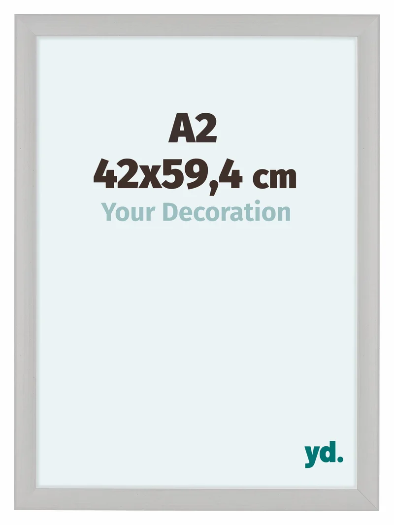 Bilderrahmen A2 - 42x59,4 cm - Weiß Gemasert - MDF - Como