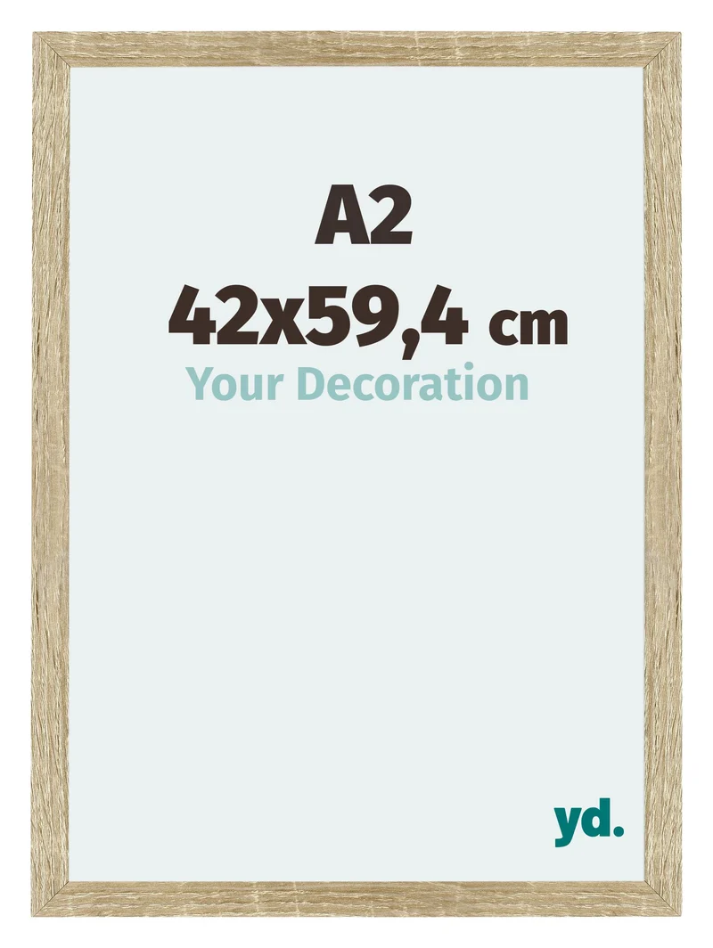 Bilderrahmen A2 - 42x59,4 cm - DIN A2 Sonoma Eiche - MDF - Mura