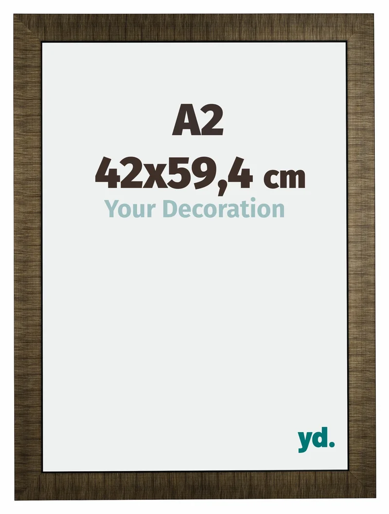Bilderrahmen A2 - 42x59,4 cm - DIN A2 Champagner Gebürstet - Holz - Leeds