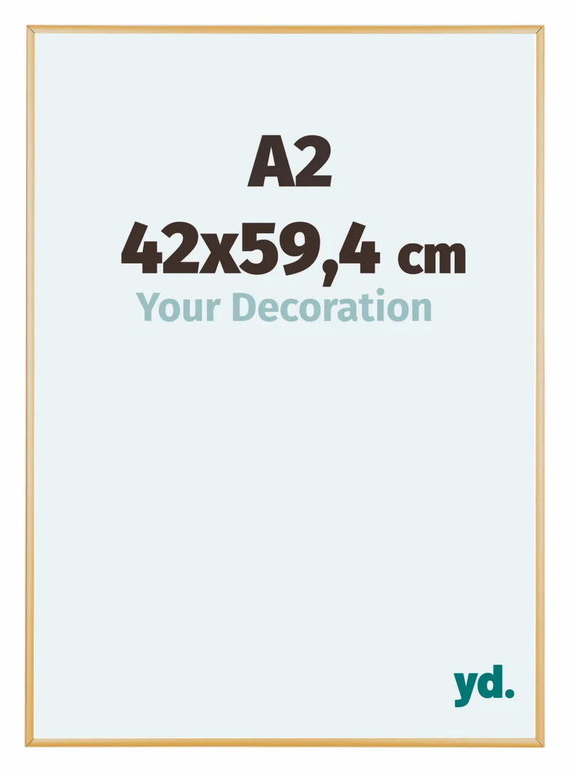 Bilderrahmen A2 - 42x59,4 cm - Gold Vintage - Aluminium - Kent