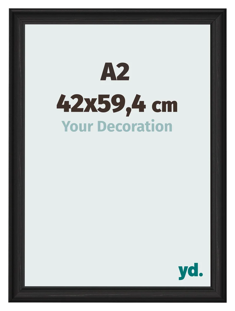 Bilderrahmen A2 - 42x59,4 cm - Schwarz Gemasert - MDF - Lazio