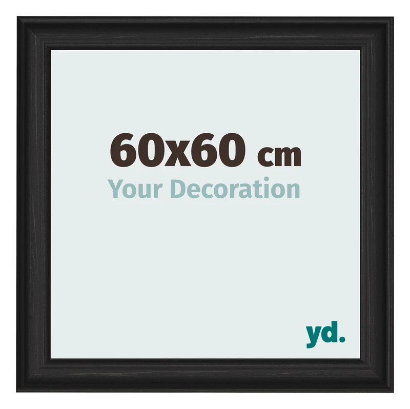 Bilderrahmen 60x60 cm - Schwarz Gemasert - MDF - Lazio