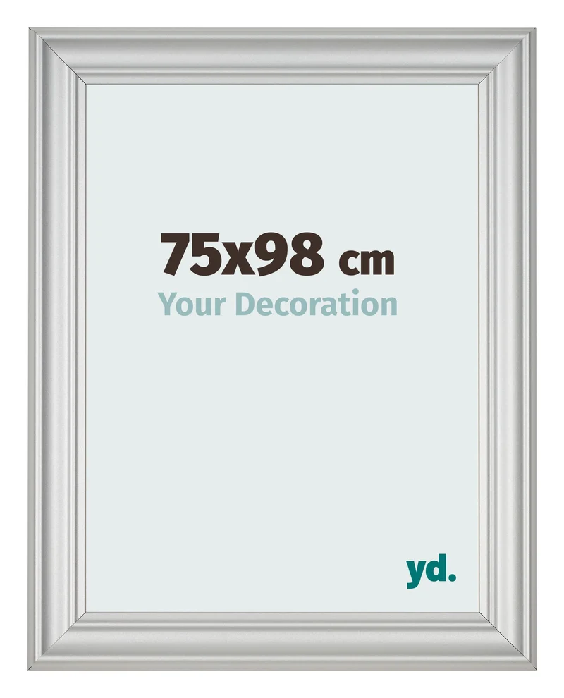 Bilderrahmen 75x98 cm - Silber Matt - MDF - Lazio