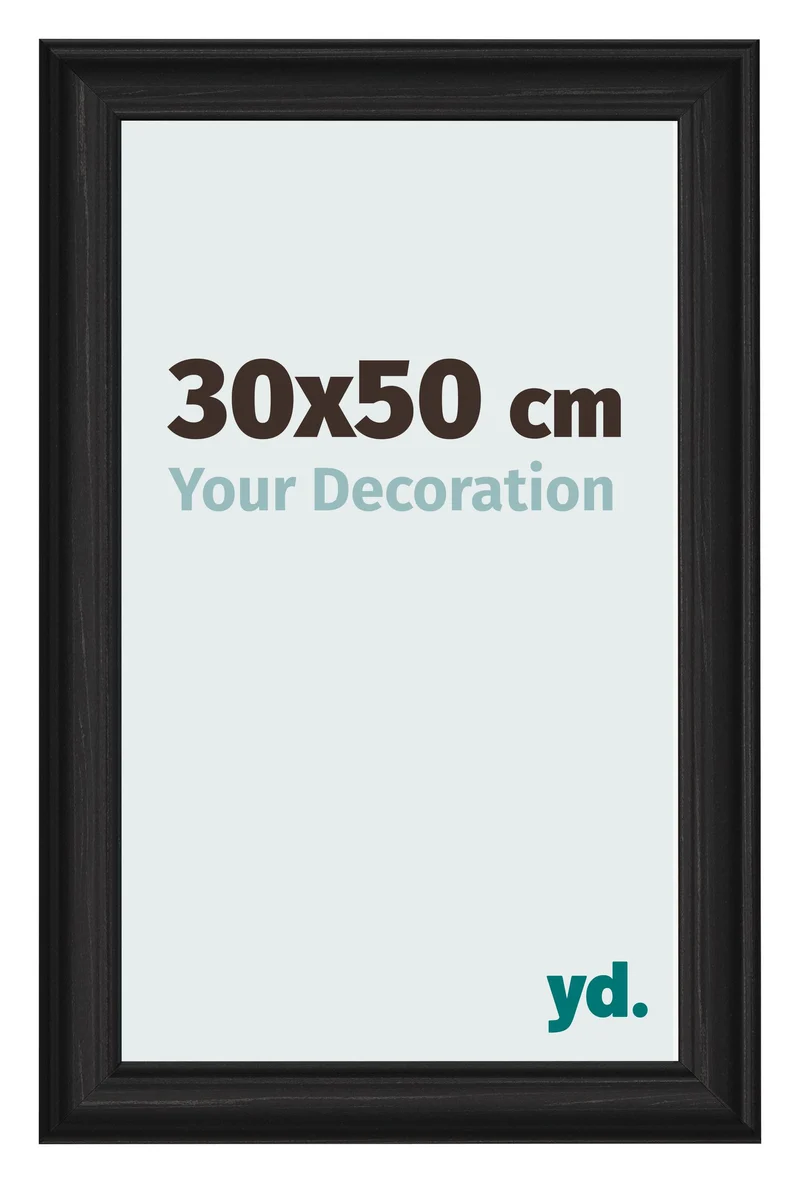 Bilderrahmen 30x50 cm - Schwarz Gemasert - MDF - Lazio