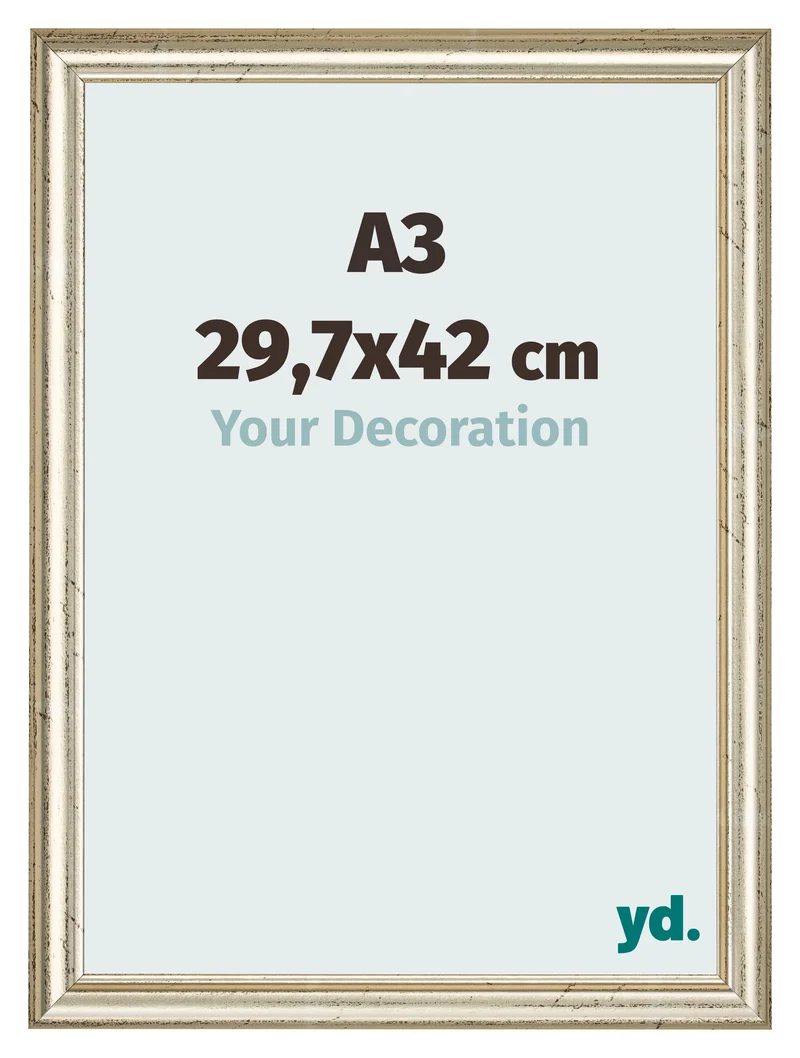 Bilderrahmen A3 - 29,7x42 cm - Metallglanz - MDF - Lazio
