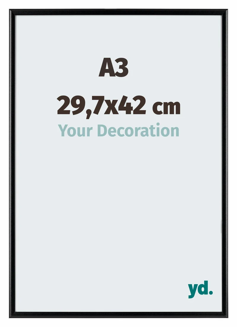Bilderrahmen A3 - 29,7x42 cm - DIN A3 Schwarz - Aluminium - Aurora