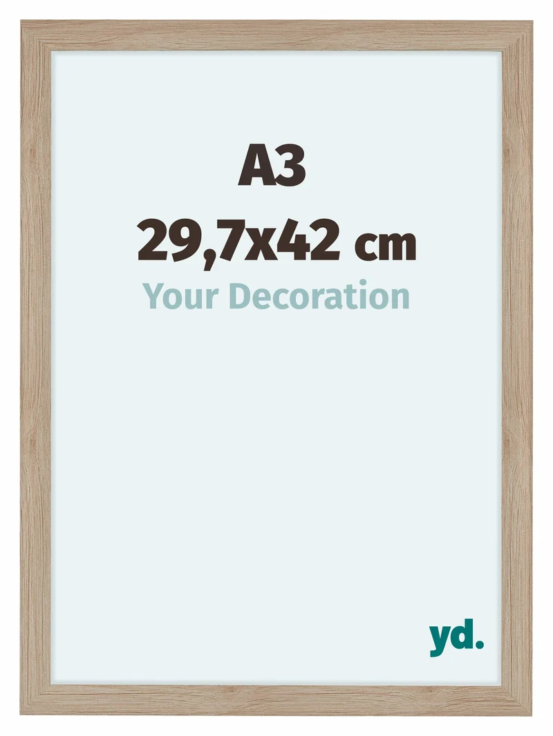 Bilderrahmen A3 - 29,7x42 cm - Eiche Hell - MDF - Como