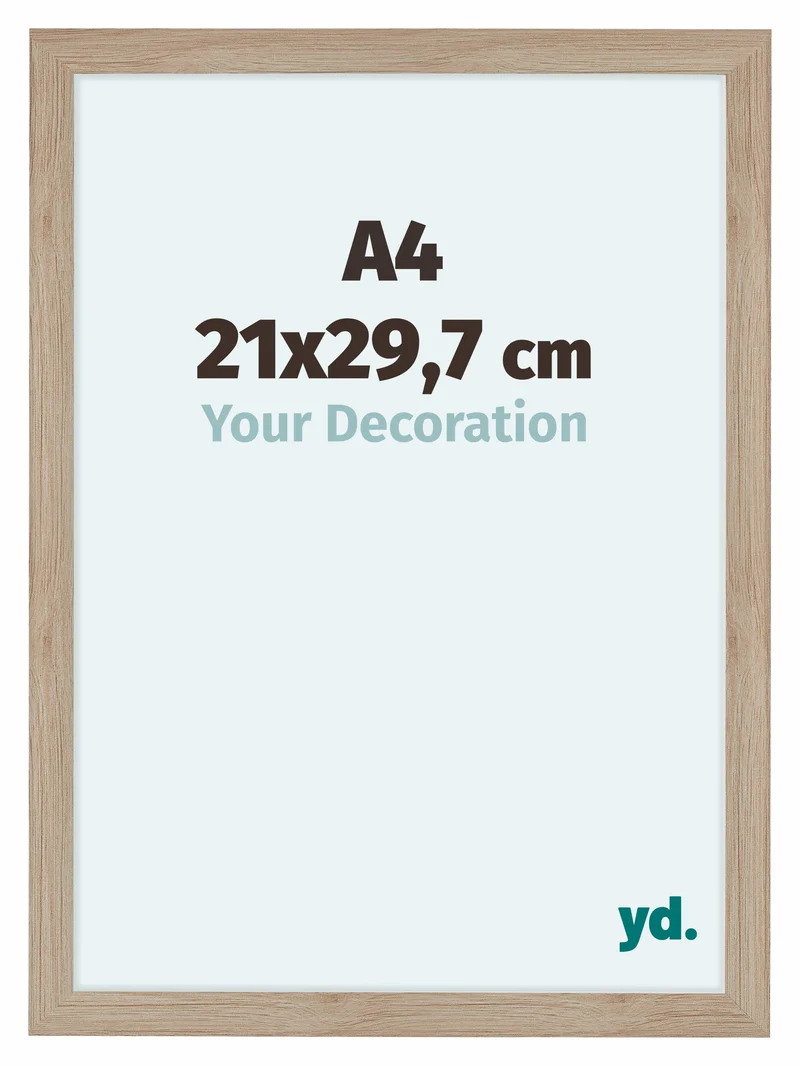 Bilderrahmen A4 - 21x29,7 cm - Eiche Hell - MDF - Como