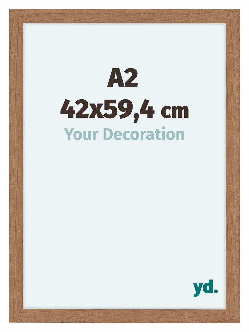 Bilderrahmen A2 - 42x59,4 cm - Nussbaum Hell - MDF - Como