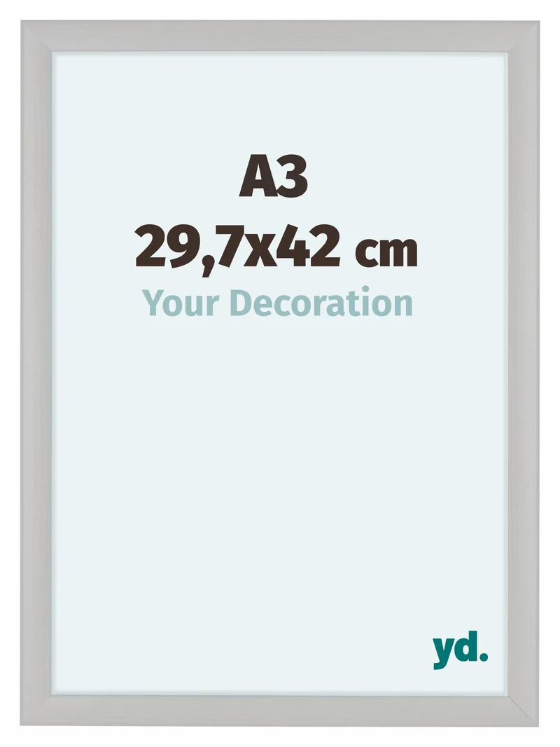 Bilderrahmen A3 - 29,7x42 cm - Weiß Gemasert - MDF - Como