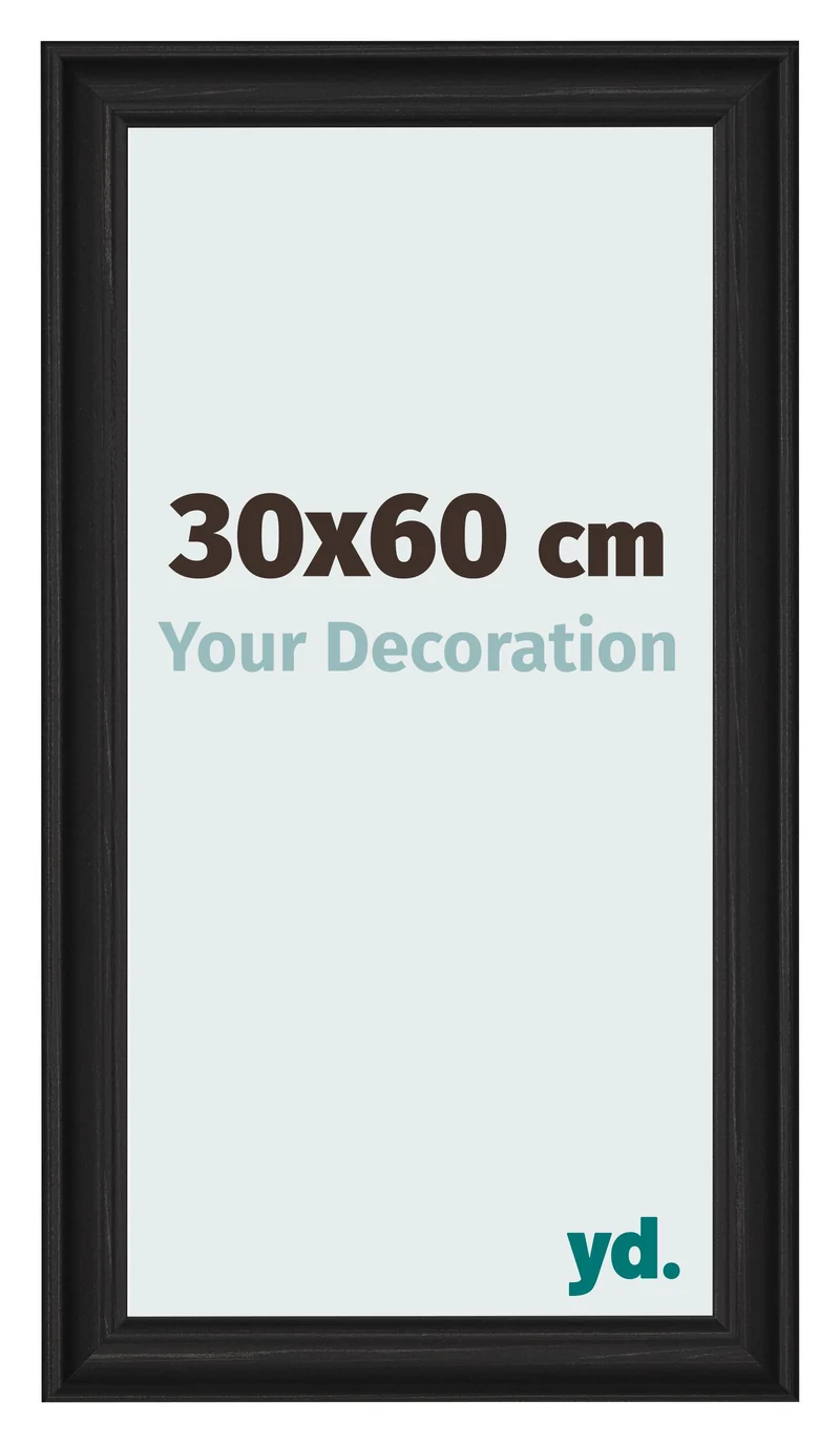 Bilderrahmen 30x60 cm - Schwarz Gemasert - MDF - Lazio